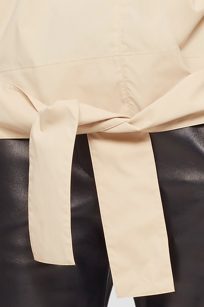 Wrap Effect Collared Top-neutrals #0 Wrap Effect Collared Top, null- 4