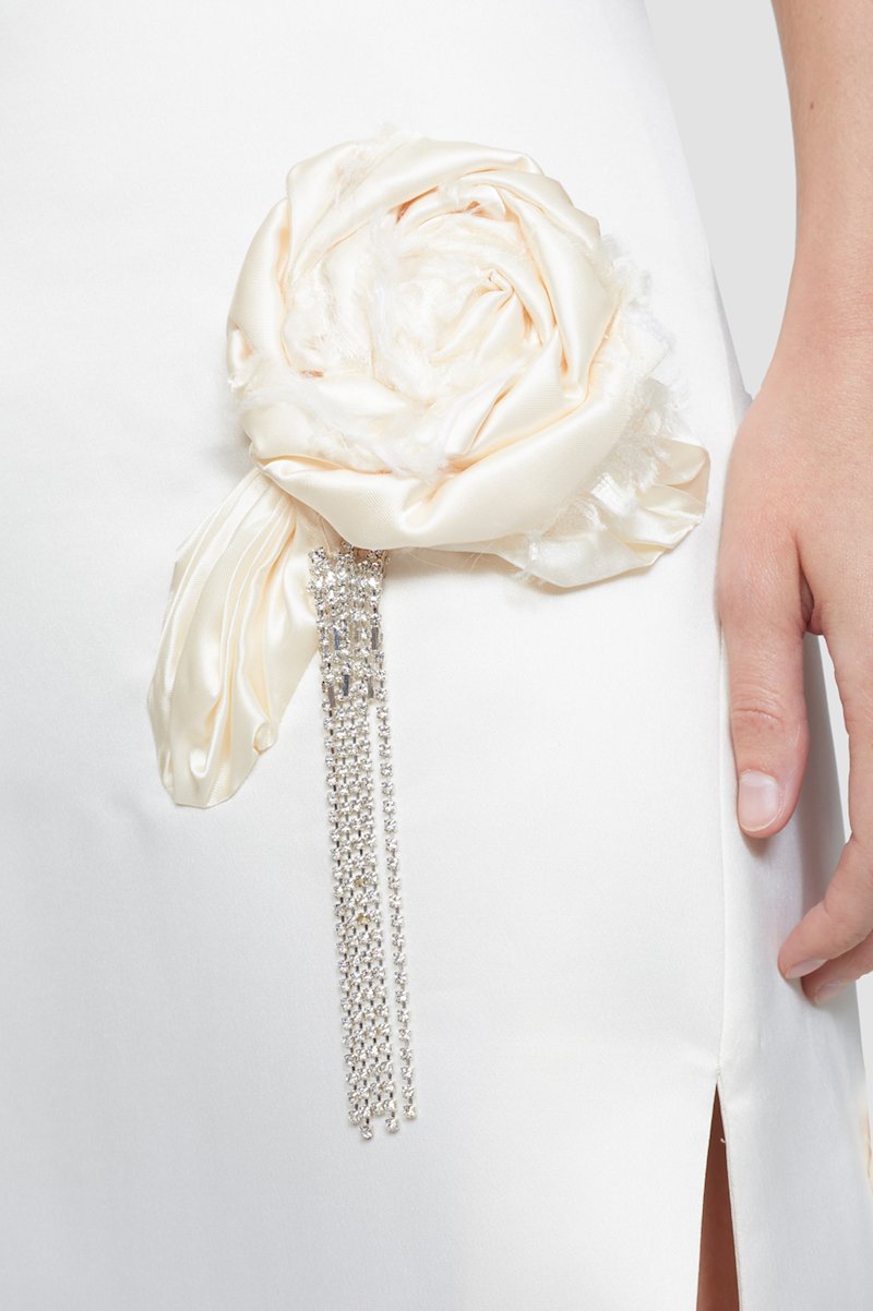 Floral Embellished Skirt-white #0 Floral Embellished Skirt, null- 4