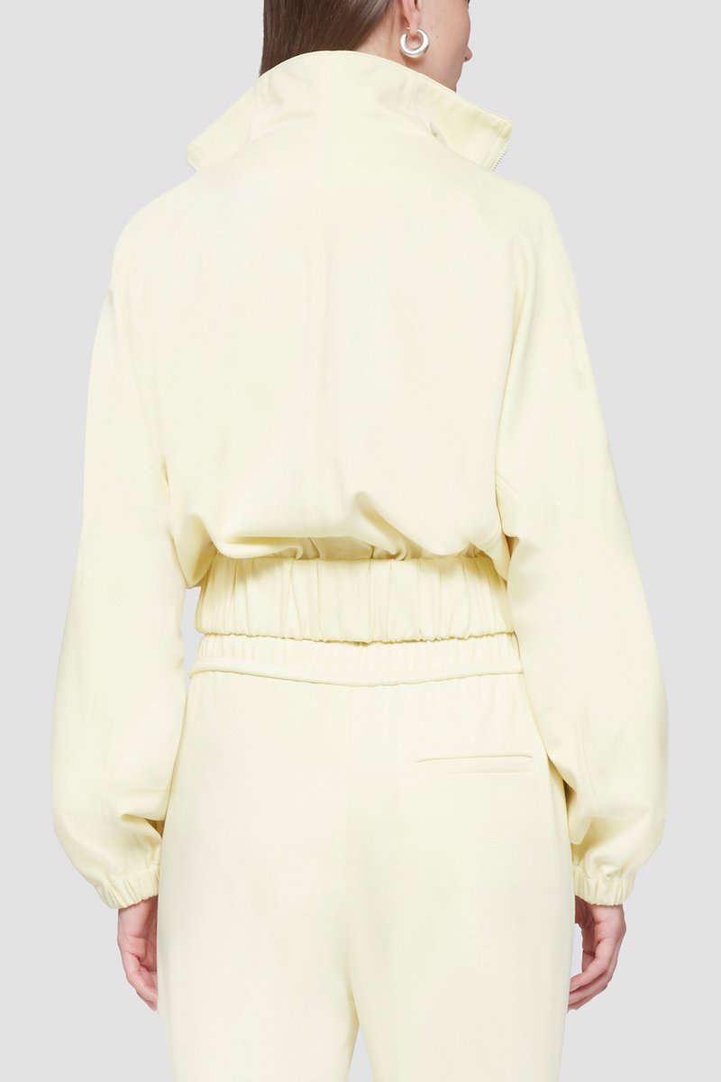 Knit Twill Zip Front Top-yellow #1 Knit Twill Zip Front Top, Banana yellow zip-up cropped sweatshirt from 3.1 PHILLIP LIM featuring stand-up collar, short front zip fastening, long sleeves, elasticated cuffs, elasticated hem and cropped.- 3