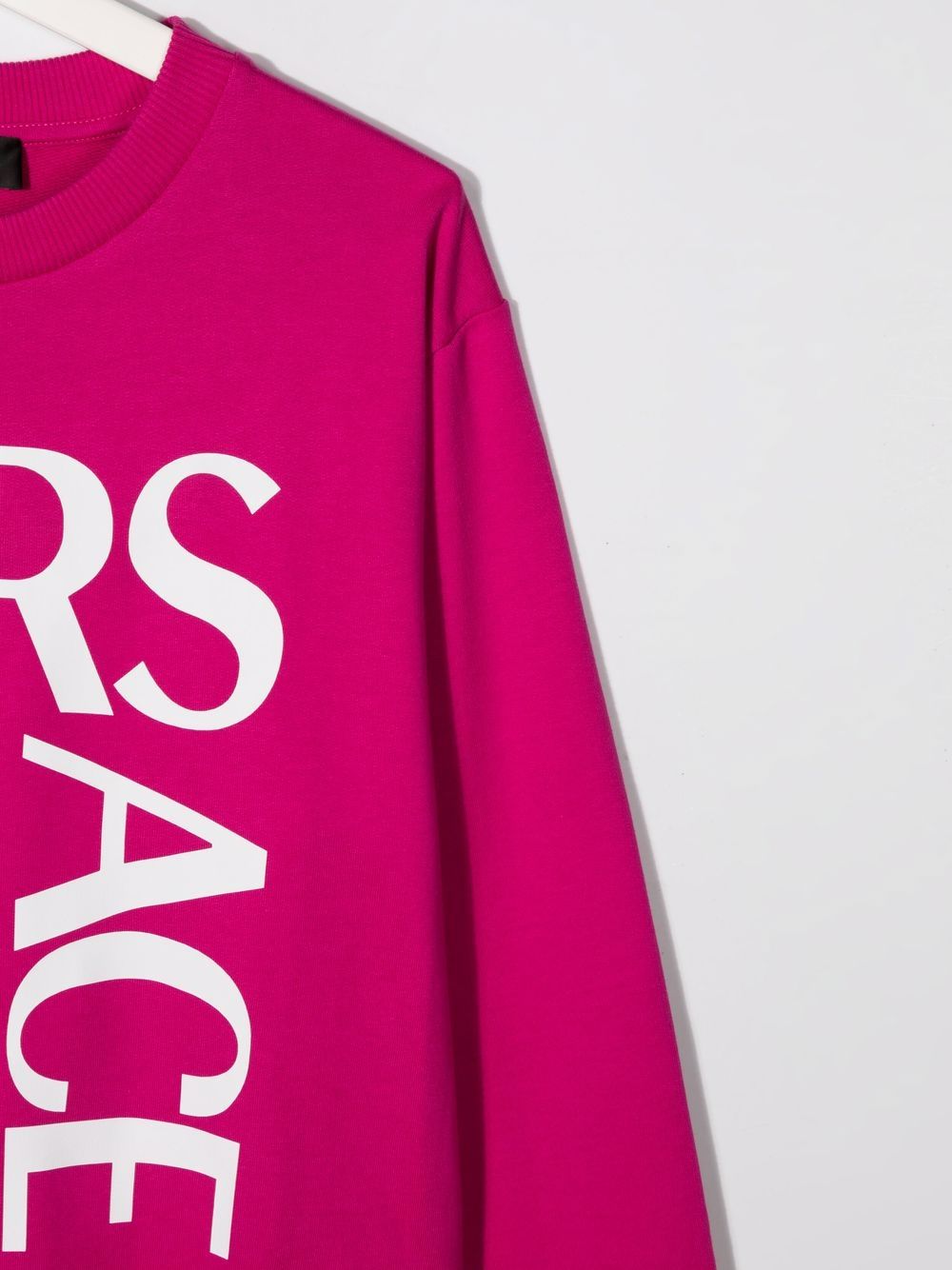 Shop Versace Logo Crew-neck Sweatshirt In Pink