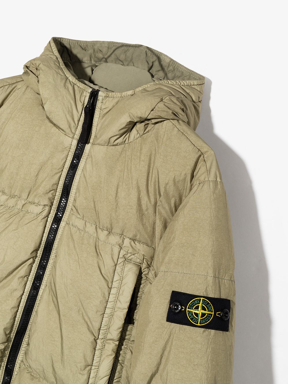 фото Stone island junior пуховик на молнии с логотипом compass