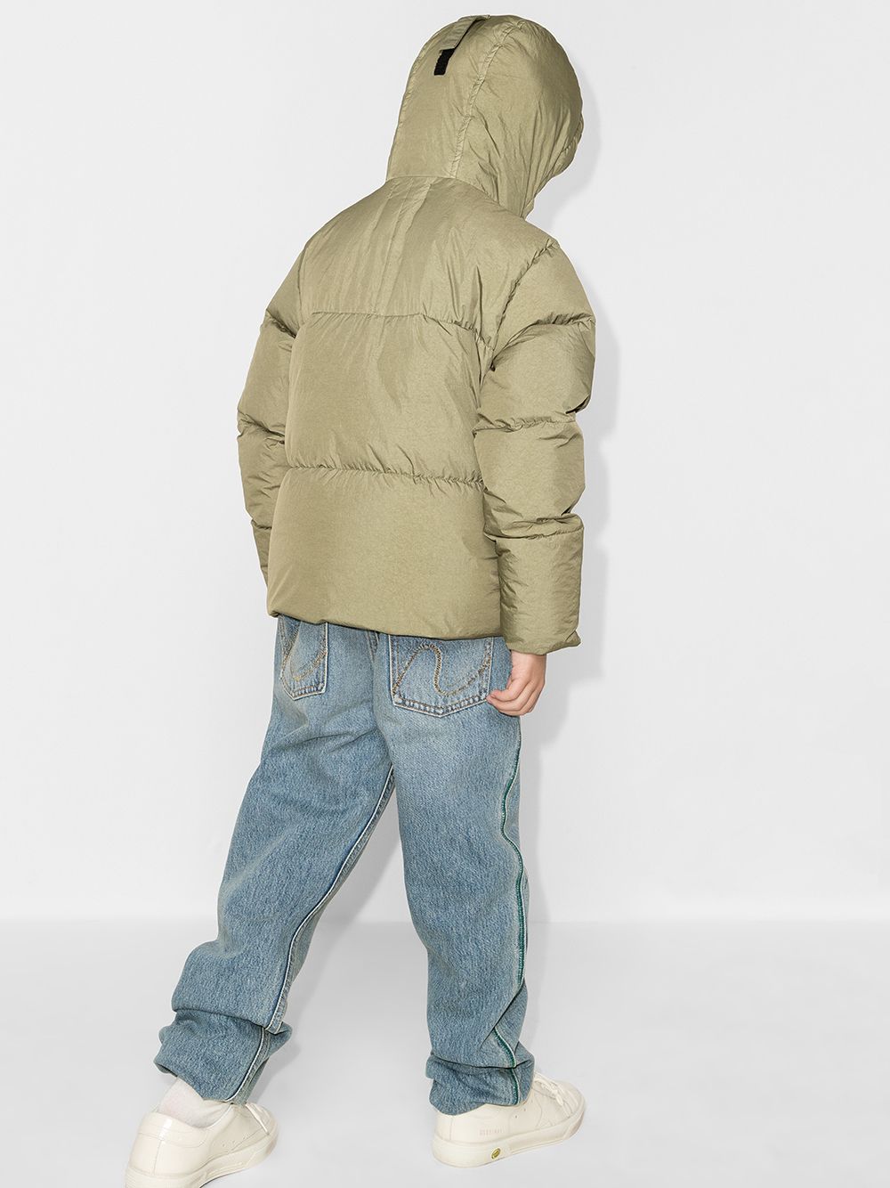 фото Stone island junior пуховик на молнии с логотипом compass