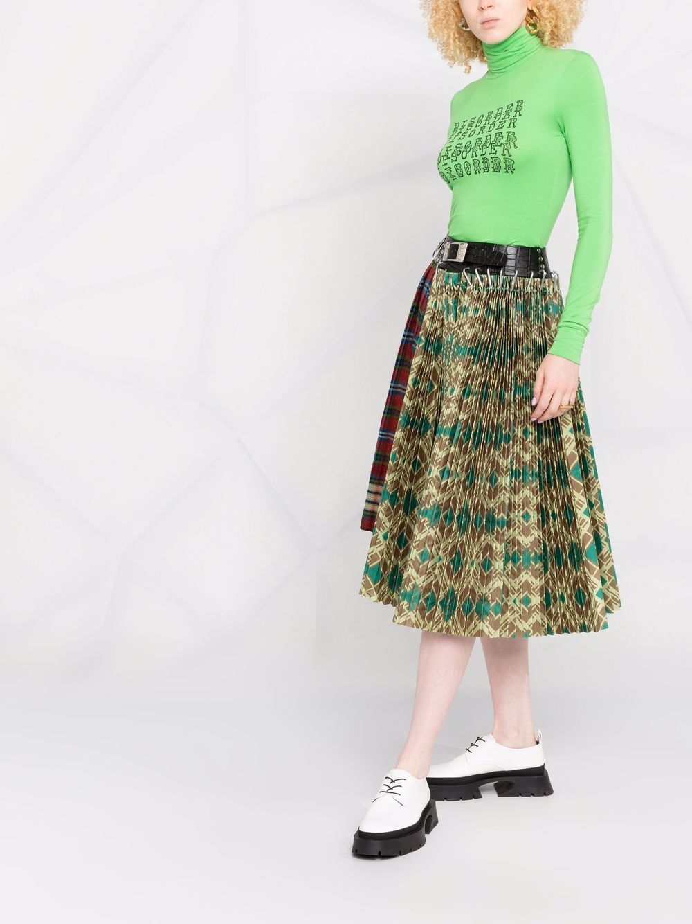 фото Chopova lowena mix print pleated skirt