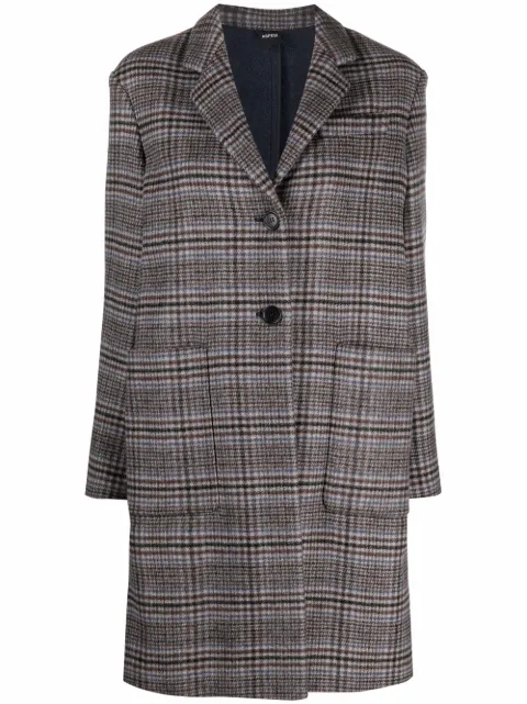 ASPESI double-face wool-blend plaid coat