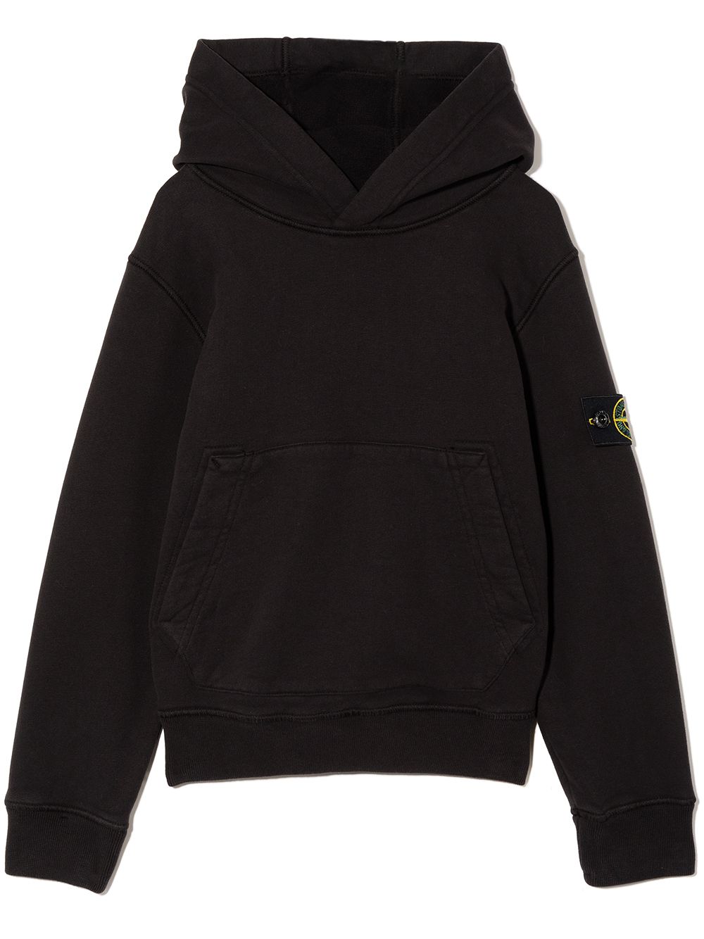 

Stone Island Junior Compass-logo cotton hoodie - Black