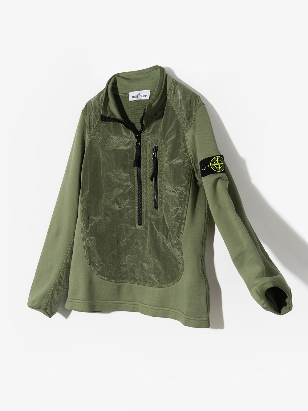 фото Stone island junior толстовка с воротником на молнии