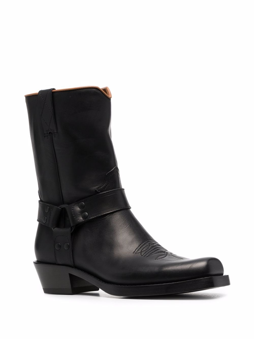 Shop Buttero Elba Mid-calf Cowboy Boots In Schwarz