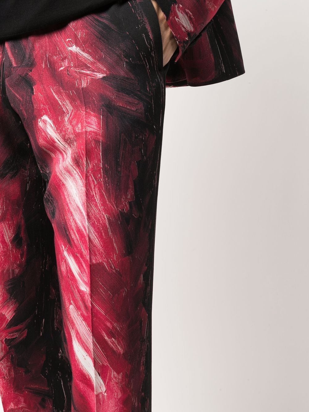 MOSCHINO PAINT STROKE-PRINT TROUSERS 