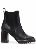 See by Chloé block-heel leather Chelsea boots - Black