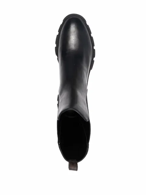 ridley leather and logo boot