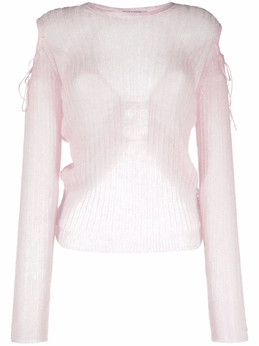 

Cecilie Bahnsen Greta sheer knit jumper - Pink