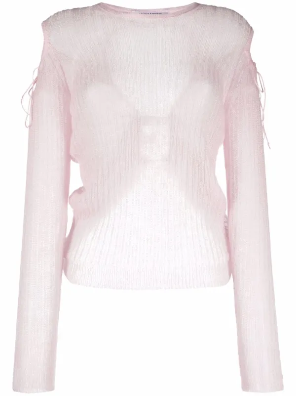pale pink fine knit jumper
