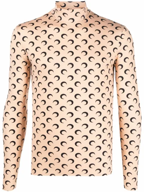 Marine Serre Blusa com estampa de lua crescente