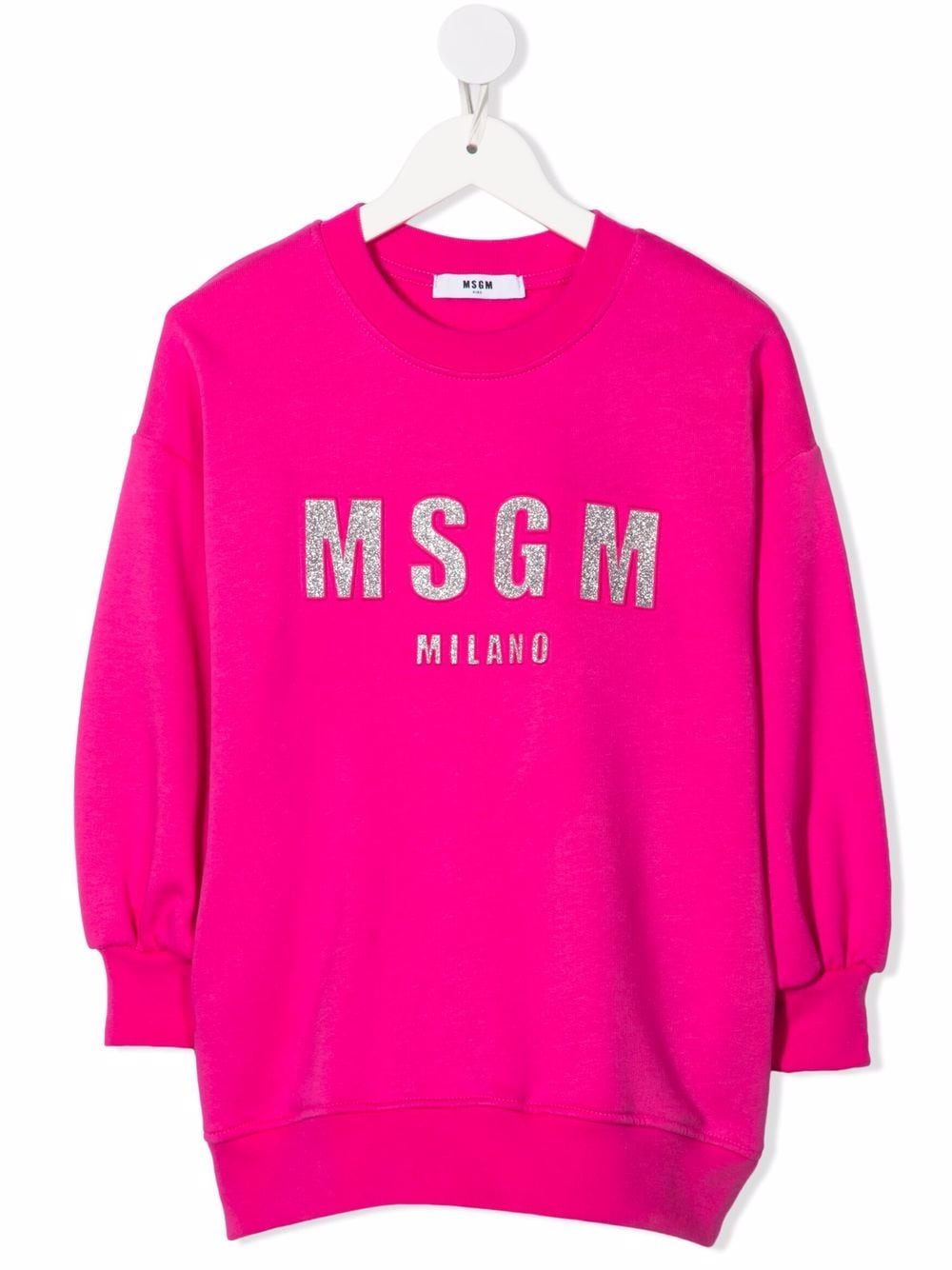 msgm kids robe-sweat à logo imprimé - rose
