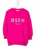 MSGM Kids logo-print sweat dress - Pink