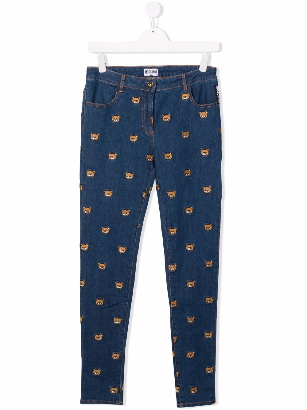 фото Moschino kids прямые джинсы с вышитым логотипом