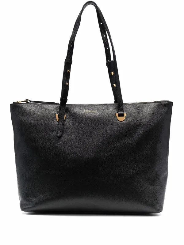 coccinelle black leather bolsa