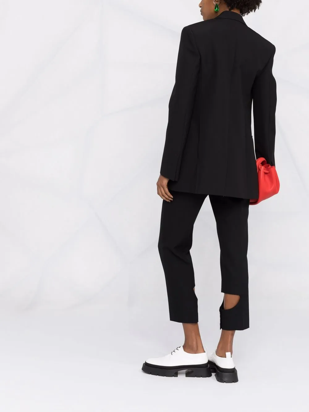Givenchy Oversized Wool Blazer W/ Metal Lock Closure In Schwarz