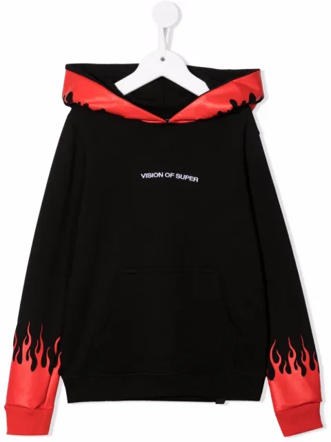 Vision Of Super Kids flame print hoodie