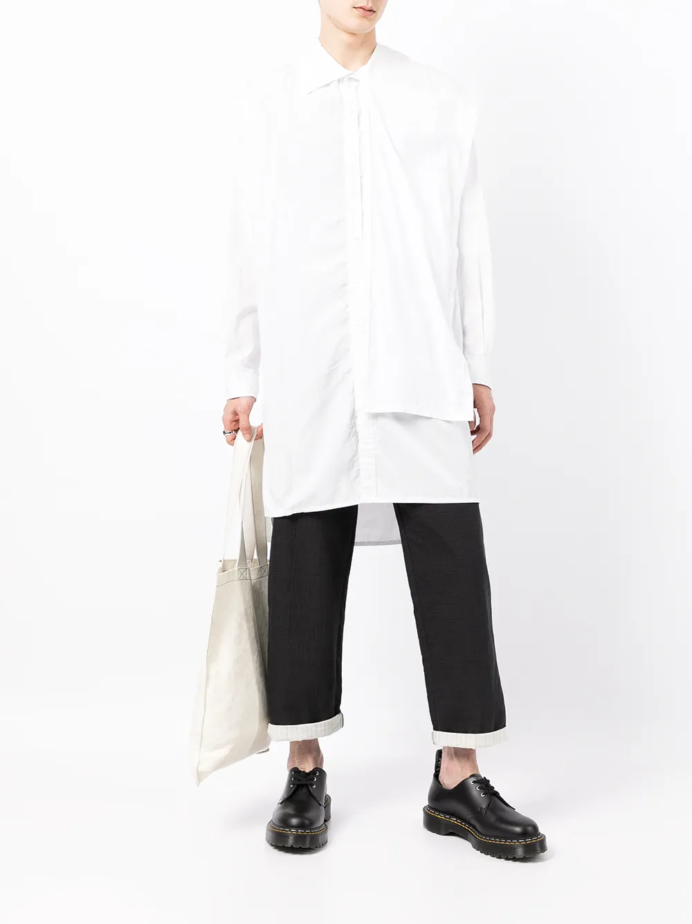 фото Yohji yamamoto многослойная рубашка оверсайз