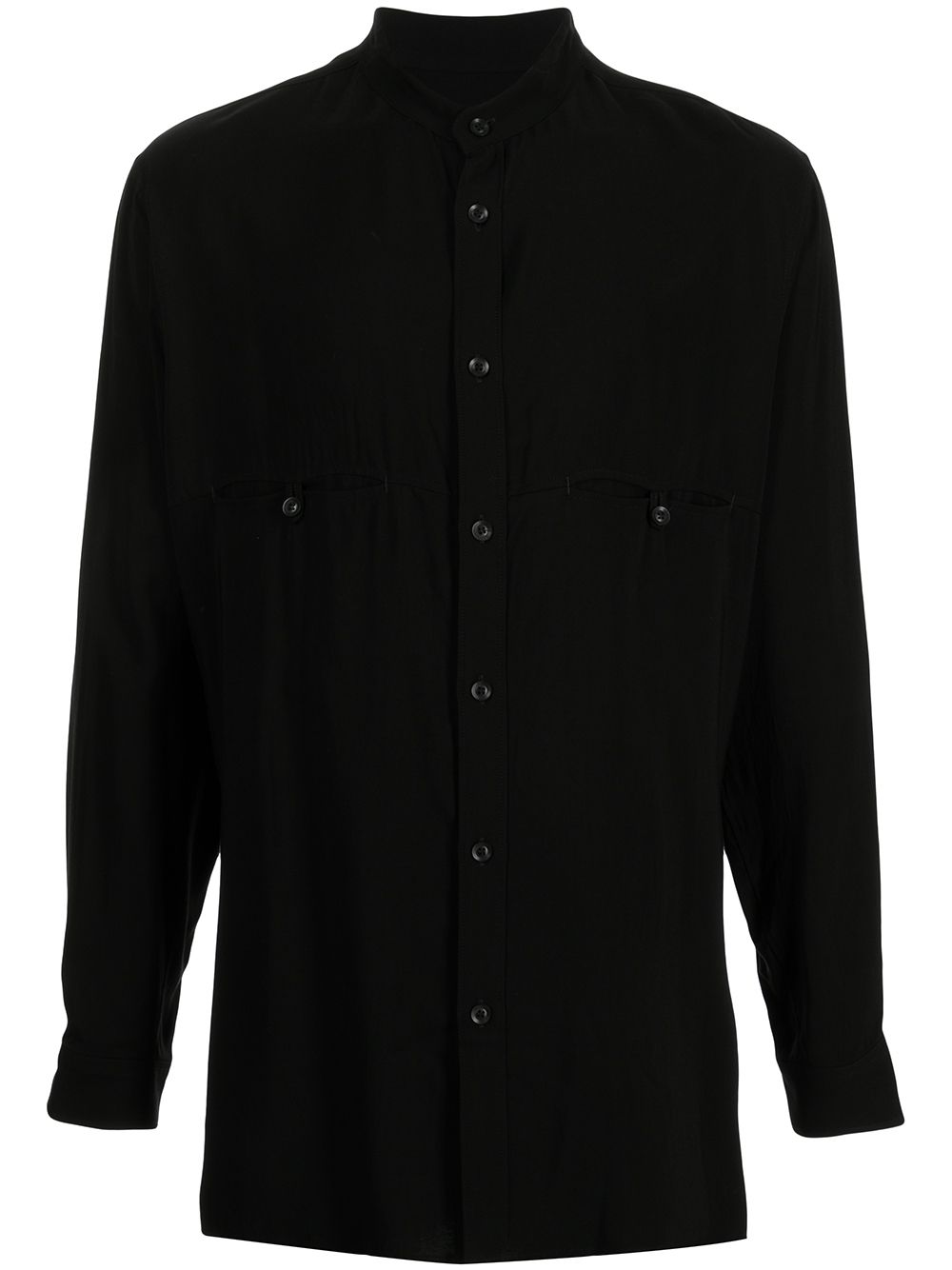Yohji Yamamoto band-collar long-sleeved shirt