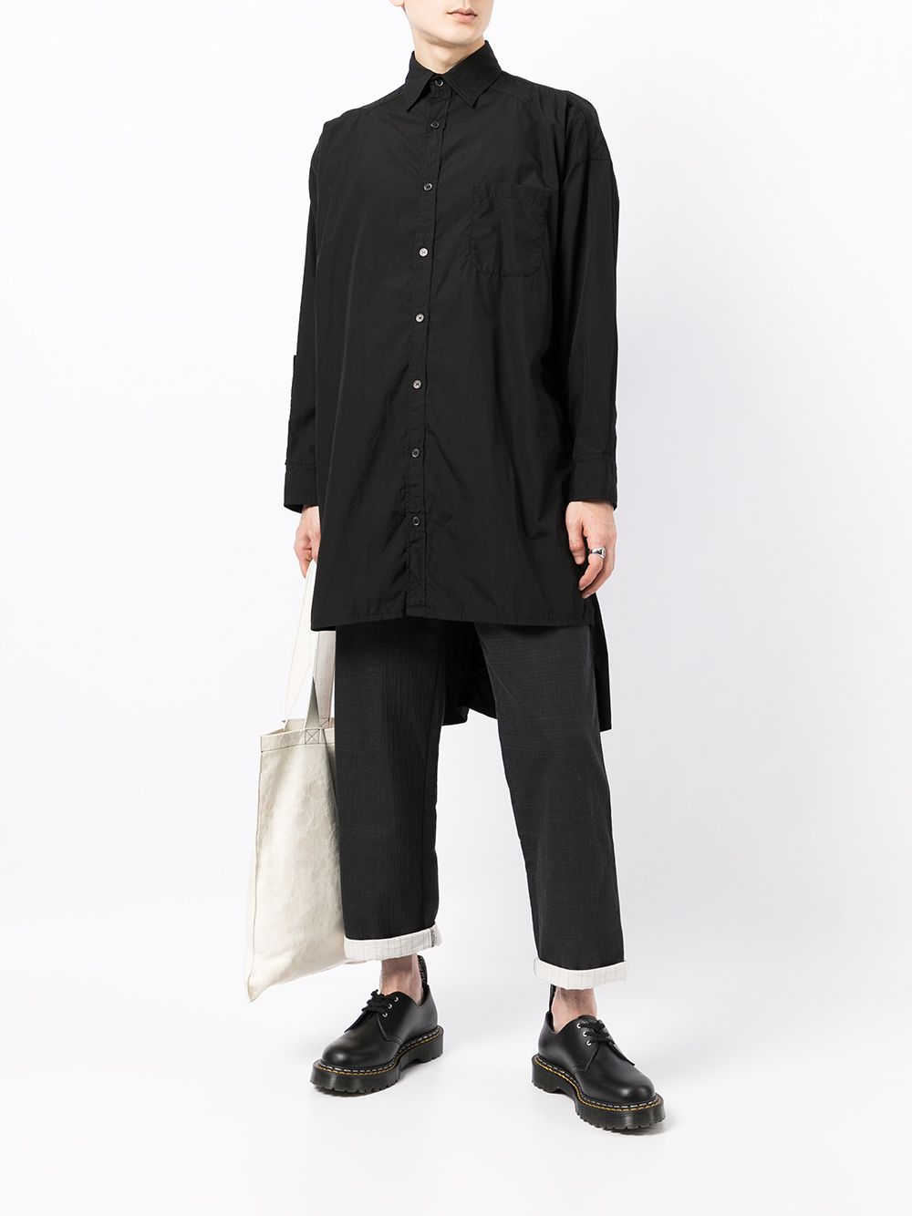 Yohji Yamamoto Asymmetrisch overhemd - Zwart