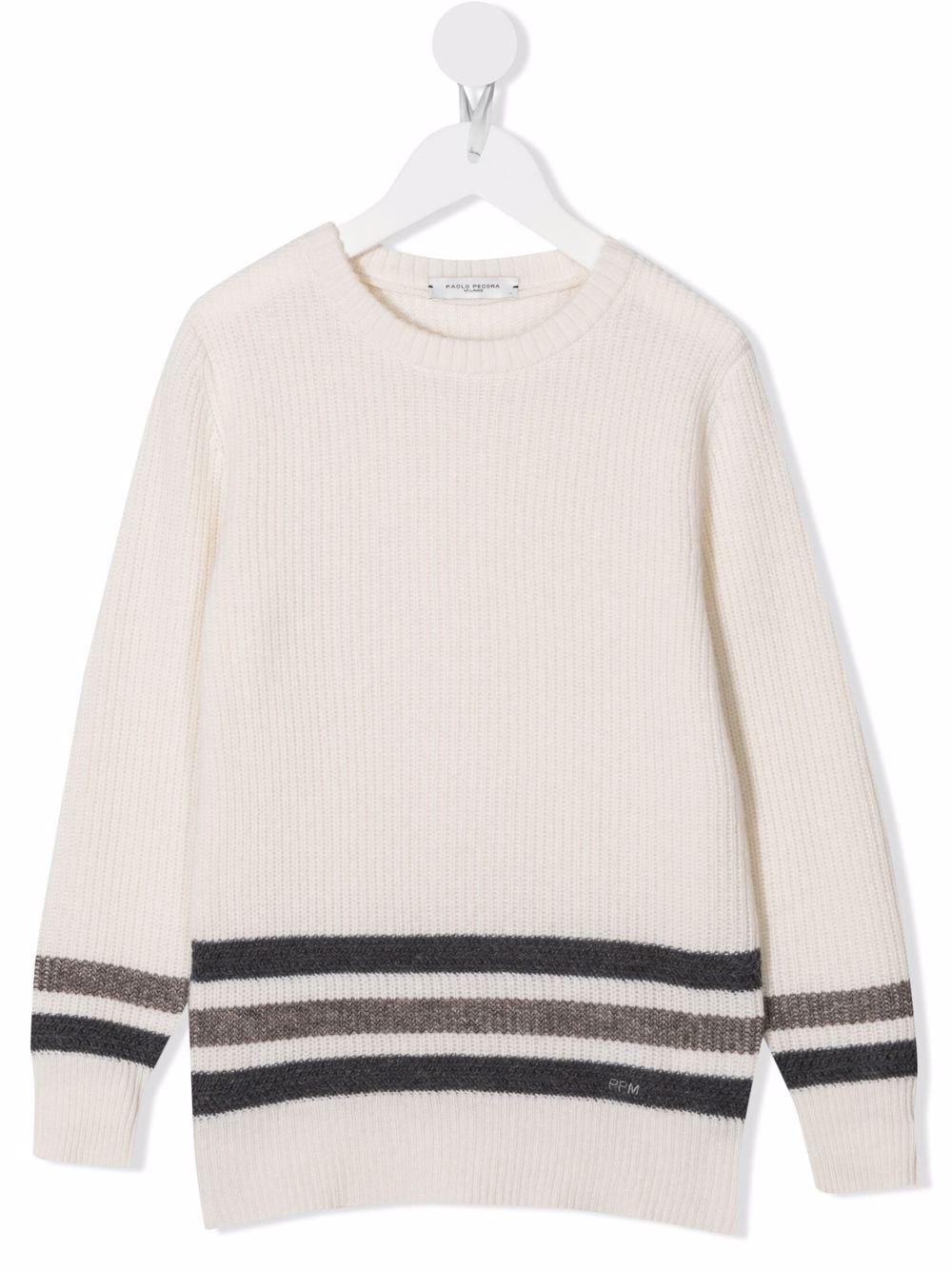 фото Paolo pecora kids stripe-print merino jumper