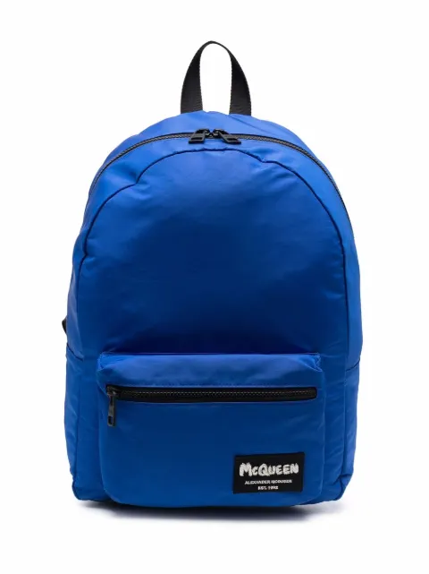 Alexander McQueen logo-patch zipped backpack