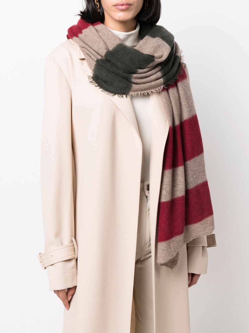 фото Faliero sarti stripe print cashmere scarf