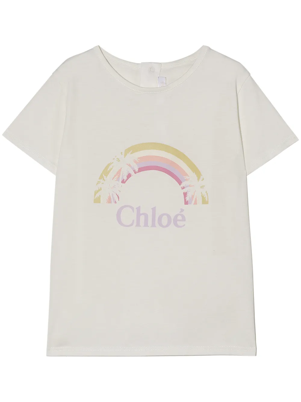 

Chloé Kids playera con arcoíris estampados - Blanco