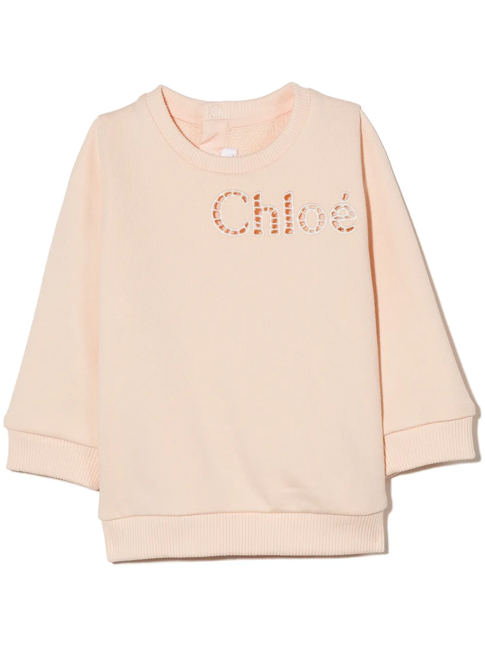 

Chloé Kids sudadera con logo bordado - Neutro