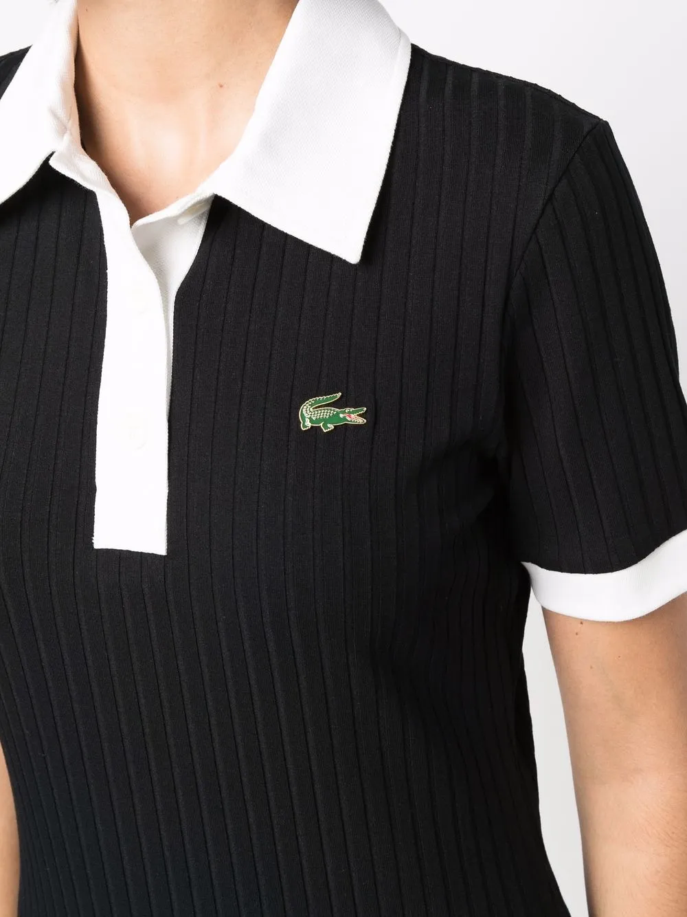 фото Lacoste платье в рубчик с воротником поло