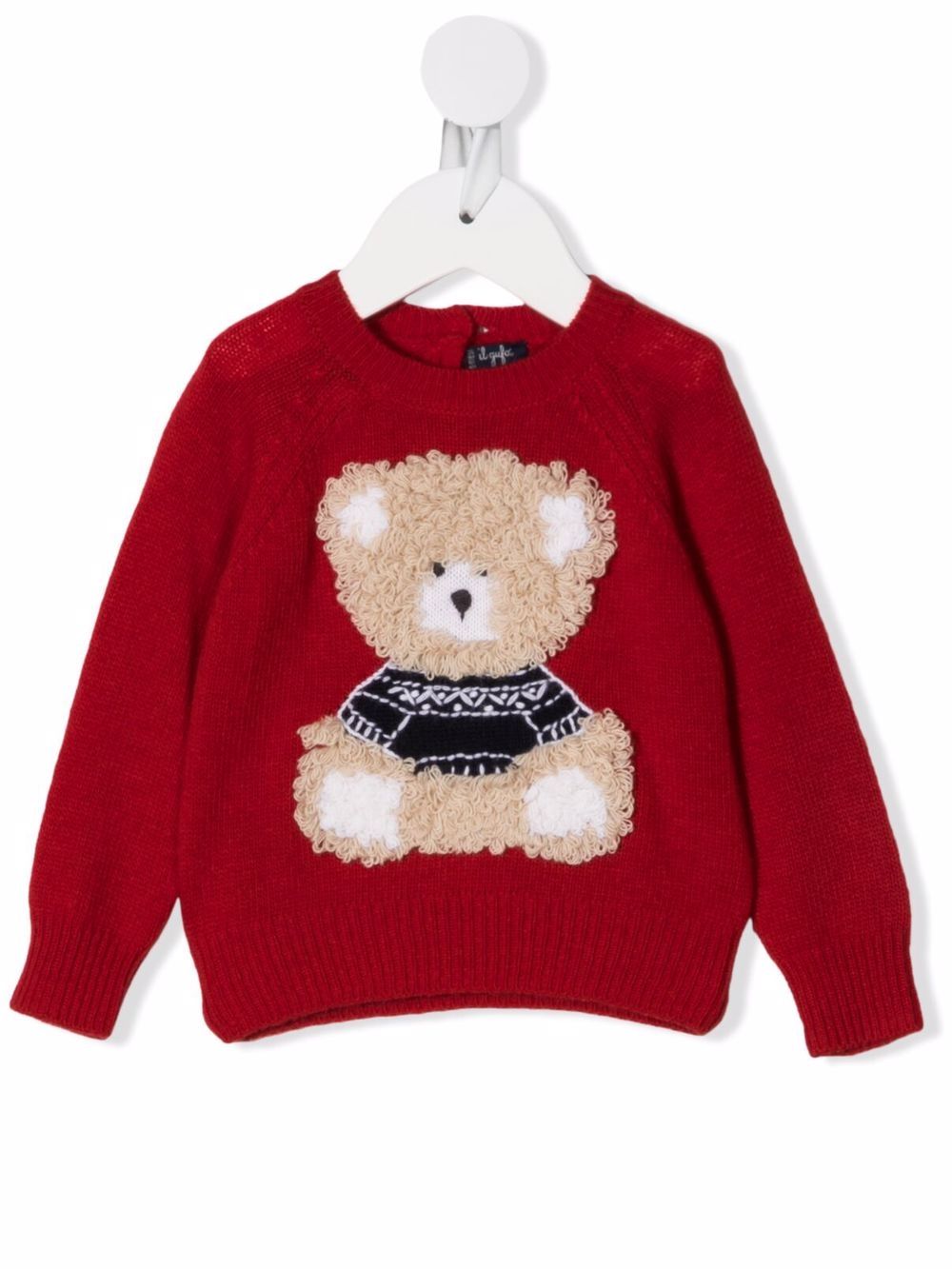 Il Gufo bear-embroidered sweater