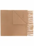 A.P.C. logo-embroidered virgin wool scarf - Brown