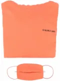 Helmut Lang logo-print cotton hoodie - Orange