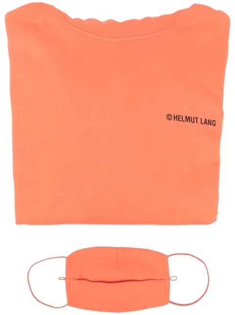 Helmut Lang logo-print cotton hoodie