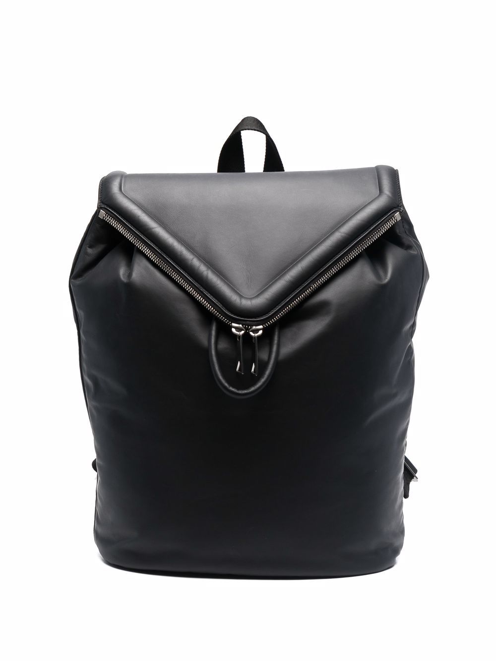 фото Bottega veneta zip-detail foldover leather backpack