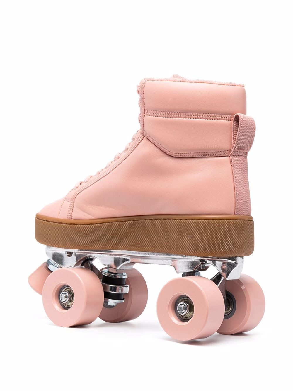 Shop Bottega Veneta The Quilt Leather Roller Skates In Rosa