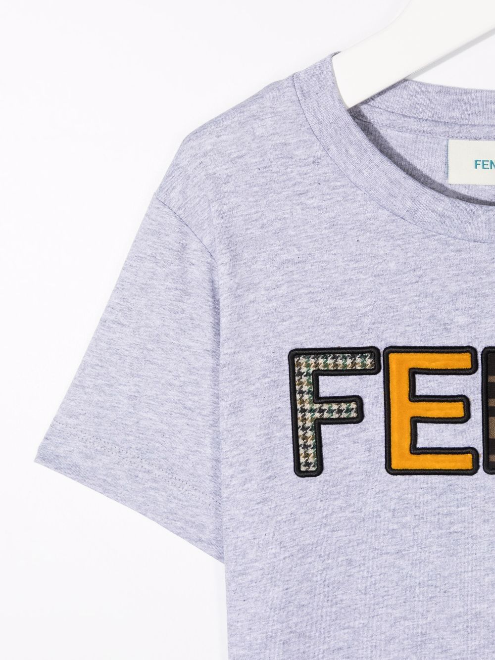 фото Fendi kids logo embroidered t-shirt