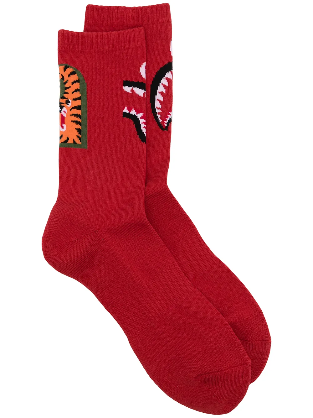 A Bathing Ape Logo-print Socks In Red