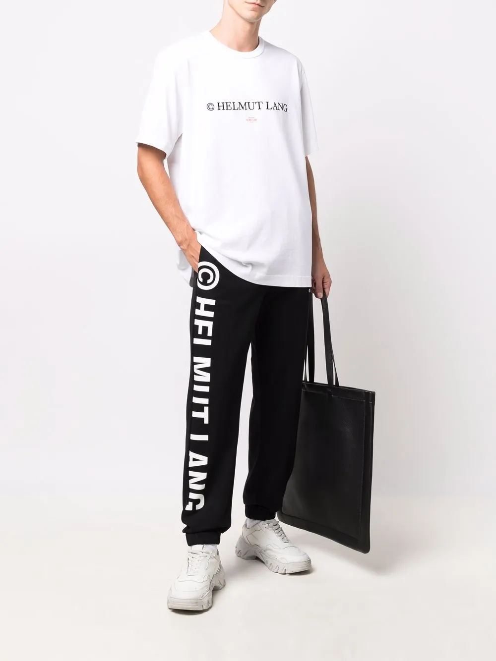 Helmut Lang Joggingbroek met logoprint - Zwart