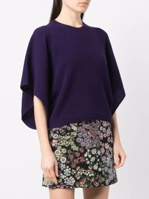 Valentino Garavani batwing-sleeve Knitted Top | Purple | FARFETCH RO