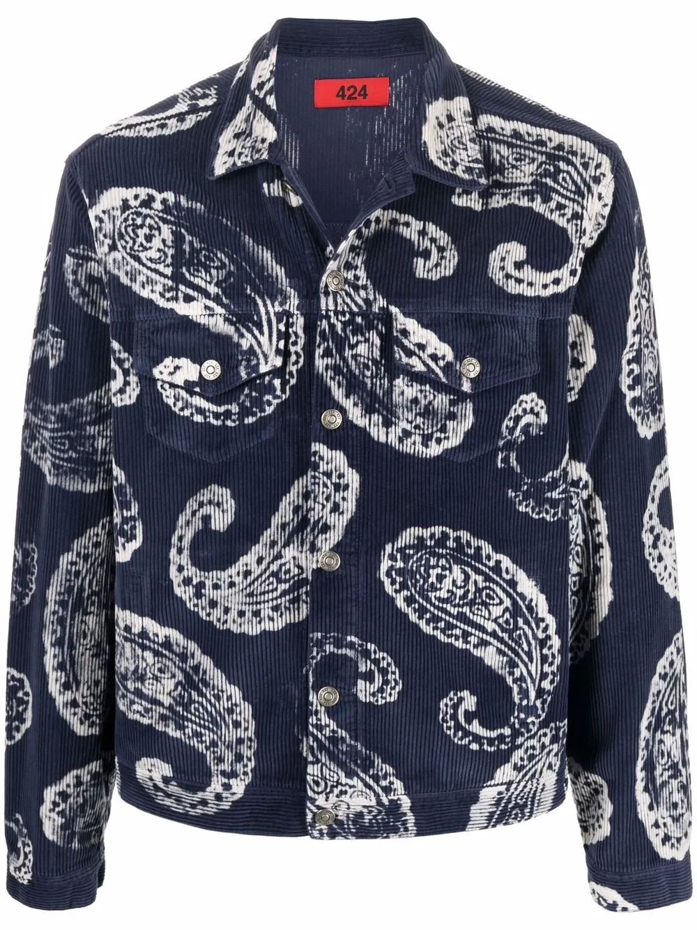 424 paisley print Denim Jacket Farfetch