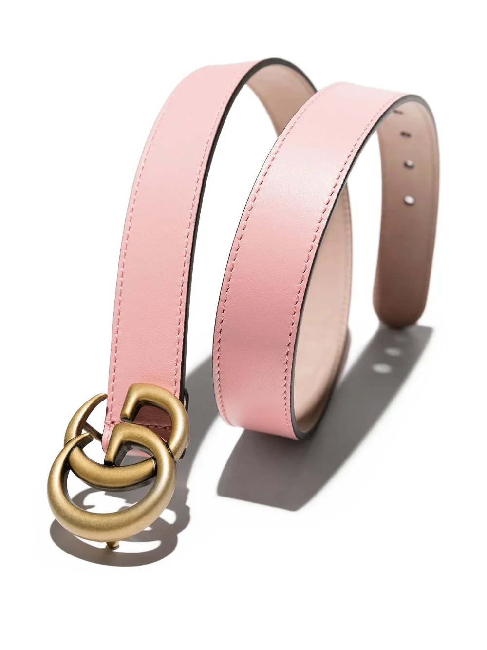  Gucci Kids Double G Buckle Belt - Pink 