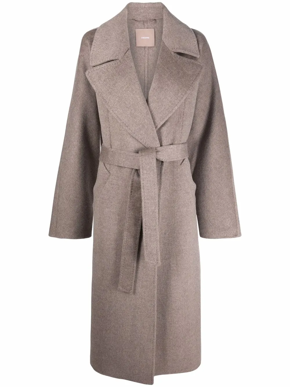 

12 STOREEZ oversize belted wool coat - Neutrals