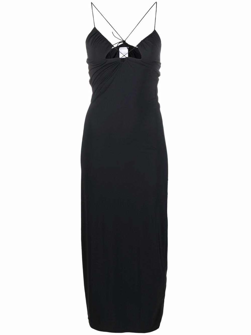 фото Amazuìn cut-out strap-detail long fitted dress