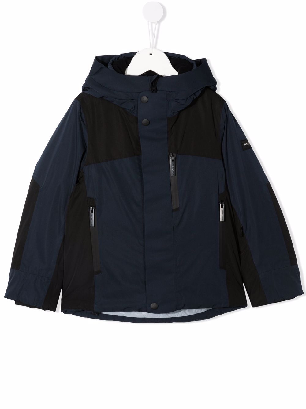 фото Woolrich kids colour-block hooded jacket