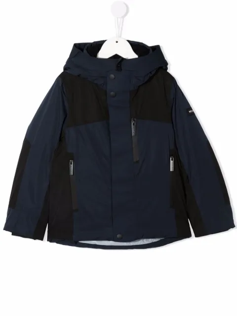 Woolrich Kids Jaqueta color block com capuz