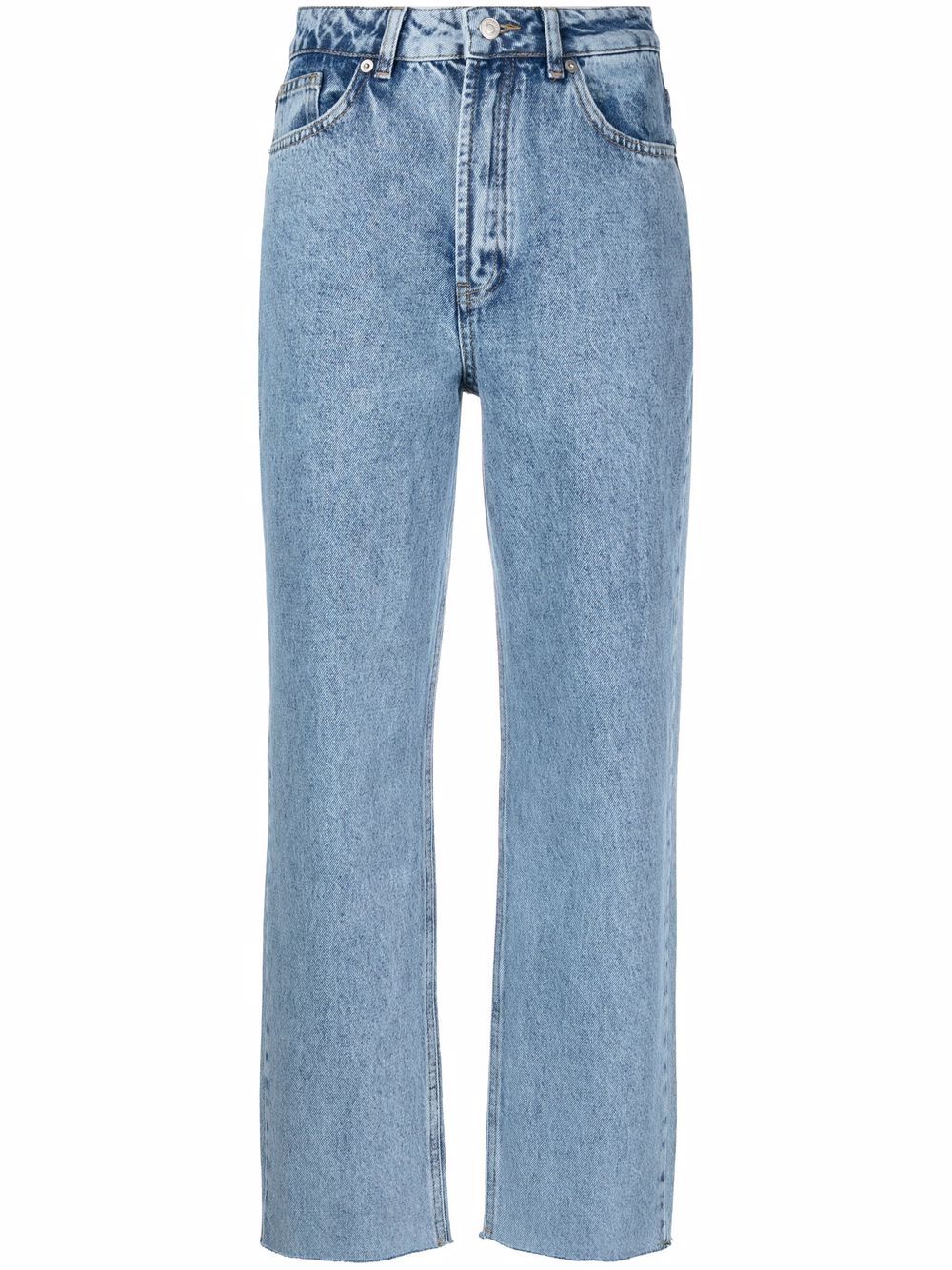12 STOREEZ blue raw-hem straight leg jeans for women | 110233 at ...