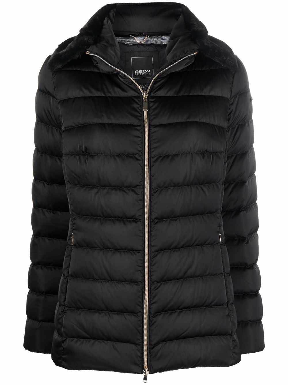 geox high-collar down-padded jacket - black